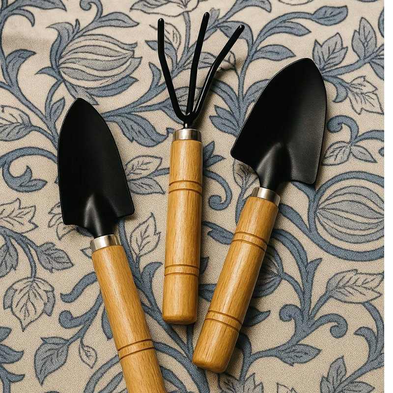 Handmade Wooden Garden Tool Set – Trowels & Cultivator Fork by Foxglove Home