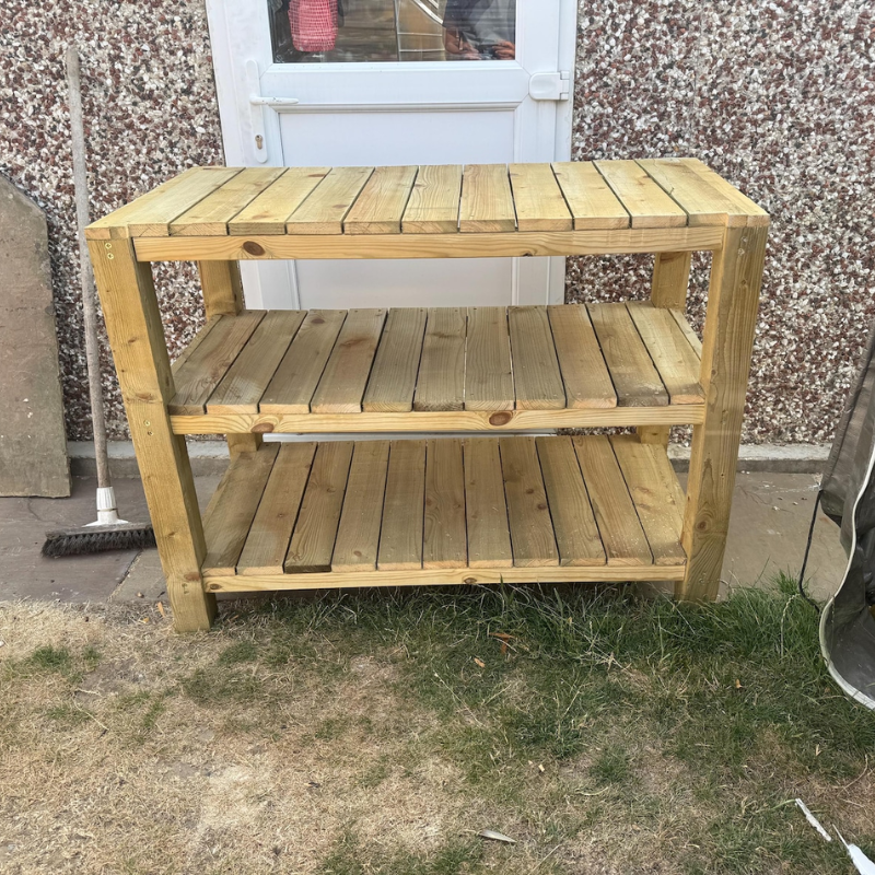 Handmade Wooden Garden Potting Bench – Outdoor Planting Work Table by Foxglove Home