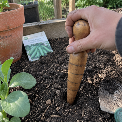 Handmade Wooden Garden Dibber – Seed Planting Tool by Foxglove Home