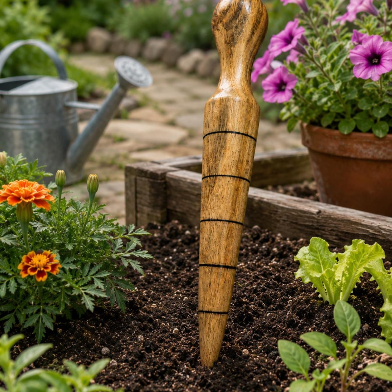 Handmade Wooden Garden Dibber – Seed Planting Tool by Foxglove Home