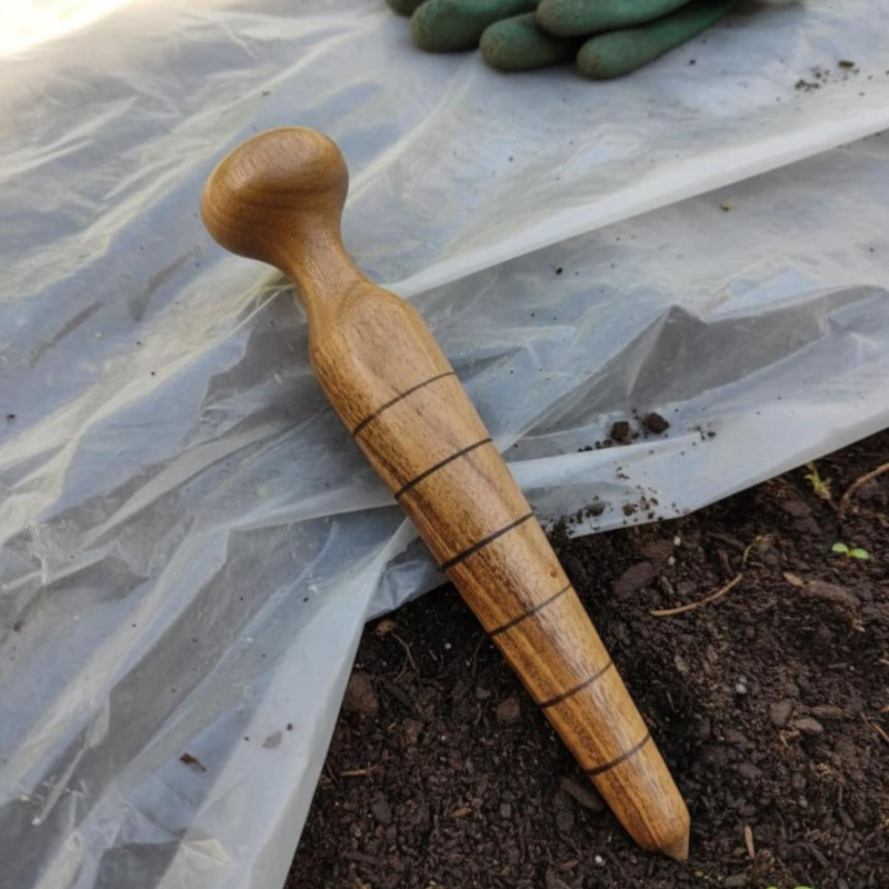 Handmade Wooden Garden Dibber – Seed Planting Tool by Foxglove Home