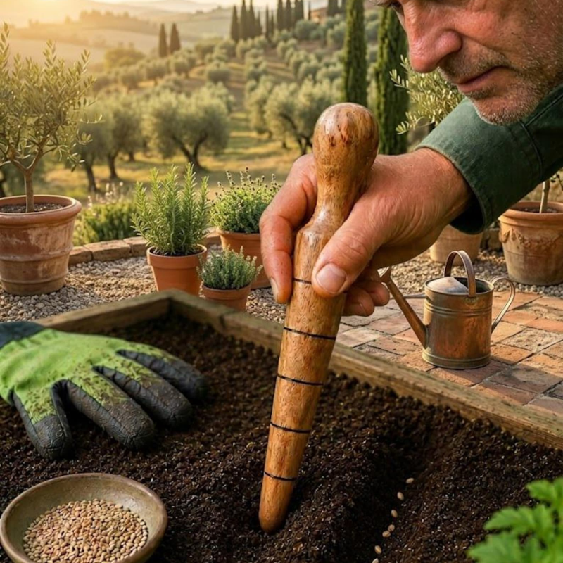 Handmade Wooden Garden Dibber – Seed Planting Tool by Foxglove Home
