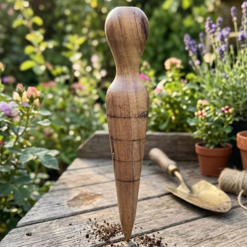 Handmade Wooden Garden Dibber – Seed Planting Tool by Foxglove Home