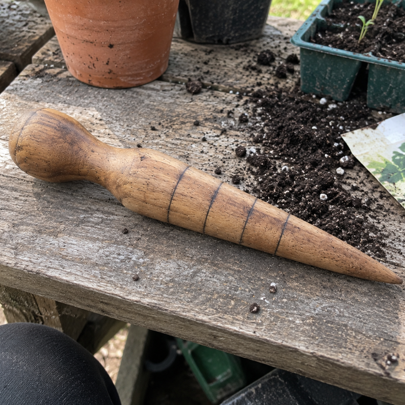 Handmade Wooden Garden Dibber – Seed Planting Tool by Foxglove Home
